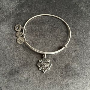 Alex and Ani daughter silver bracelet with gemstones. Great condition.